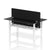 Air Back-to-Back Slimline Height Adjustable Bench Desk - 2 Person with Black Straight Screen