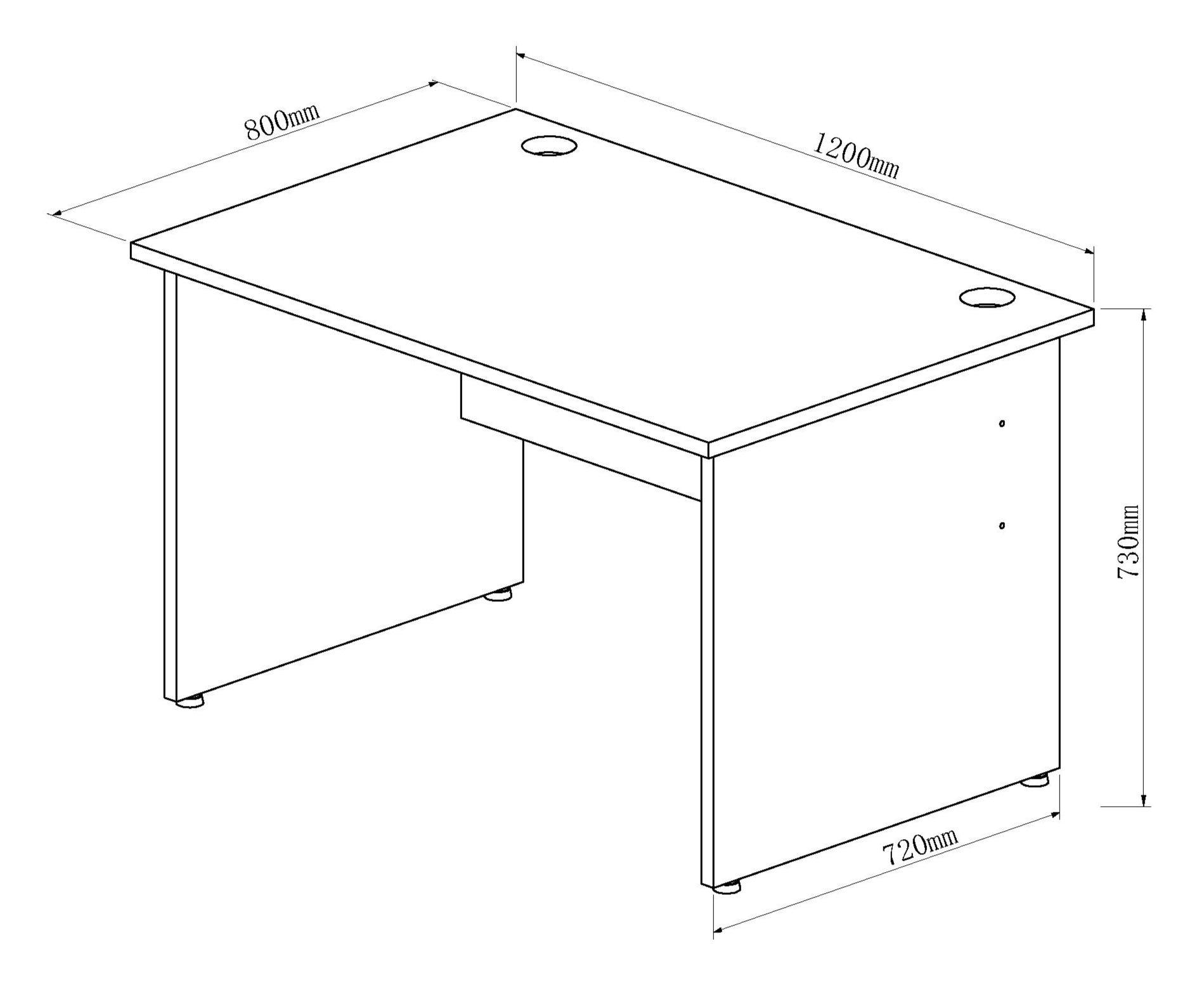 Impulse 1200mm Straight Desk Panel End Leg