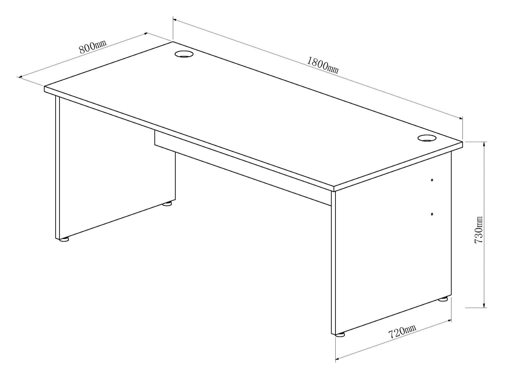 Impulse 1800mm Straight Desk Panel End Leg