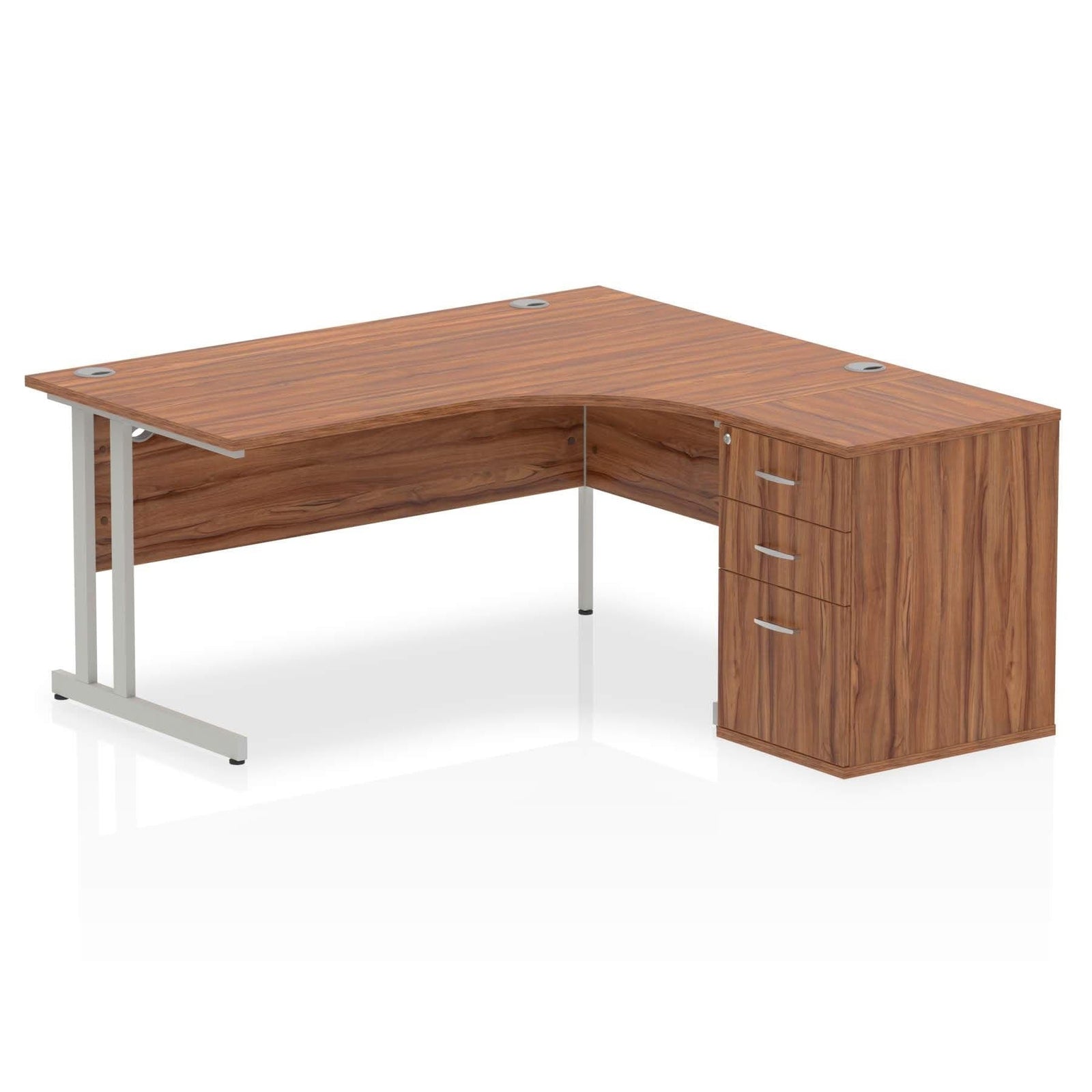 Impulse 1600mm Cantilever Right Crescent Desk With Pedestal
