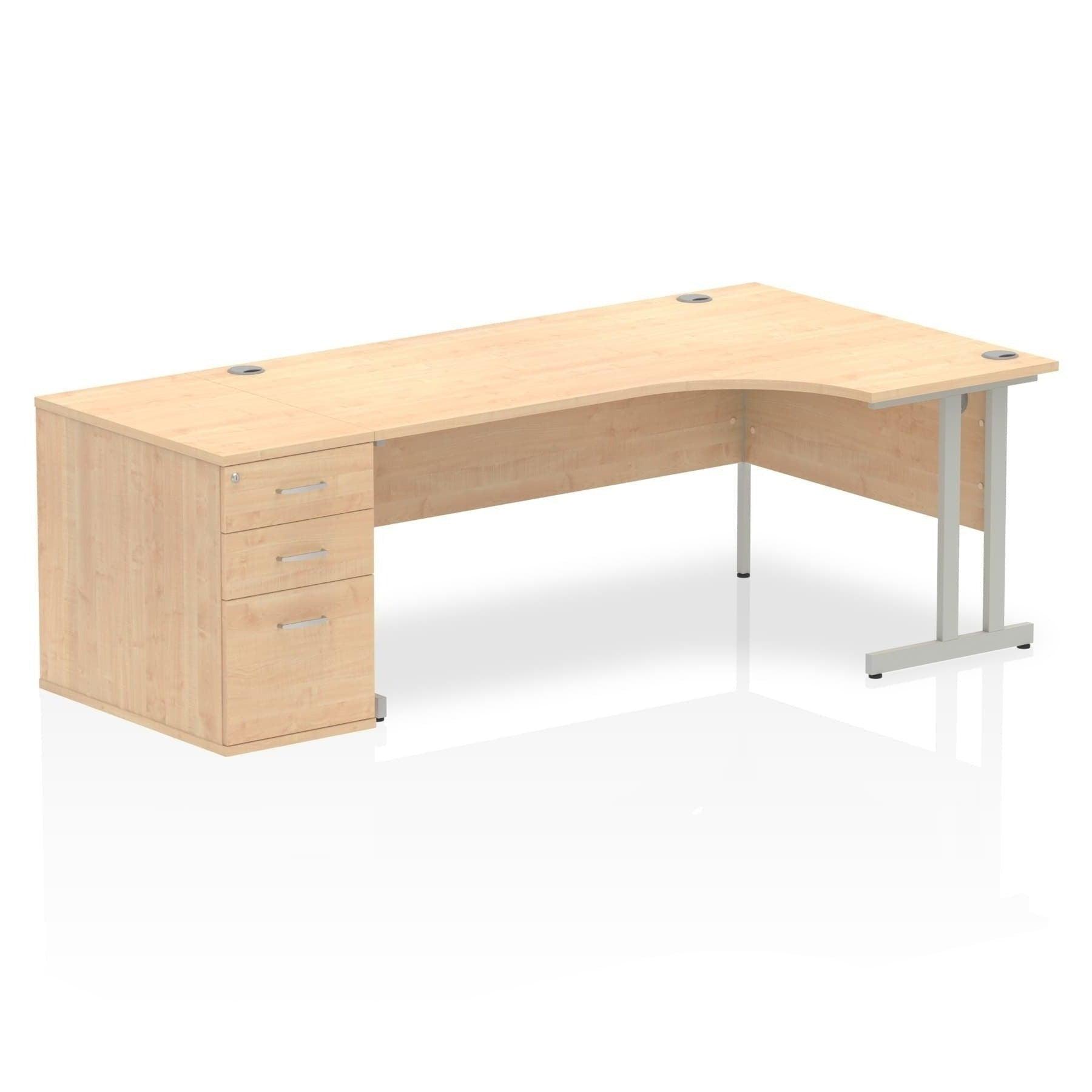 Impulse 1800mm Cantilever Left Crescent Desk Workstation