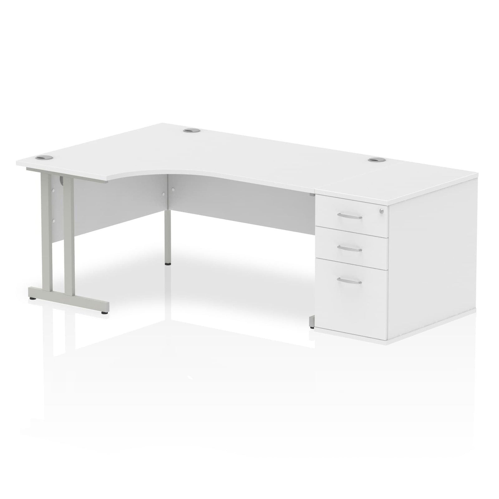 Impulse 1600mm Cantilever Right Crescent Desk With Pedestal