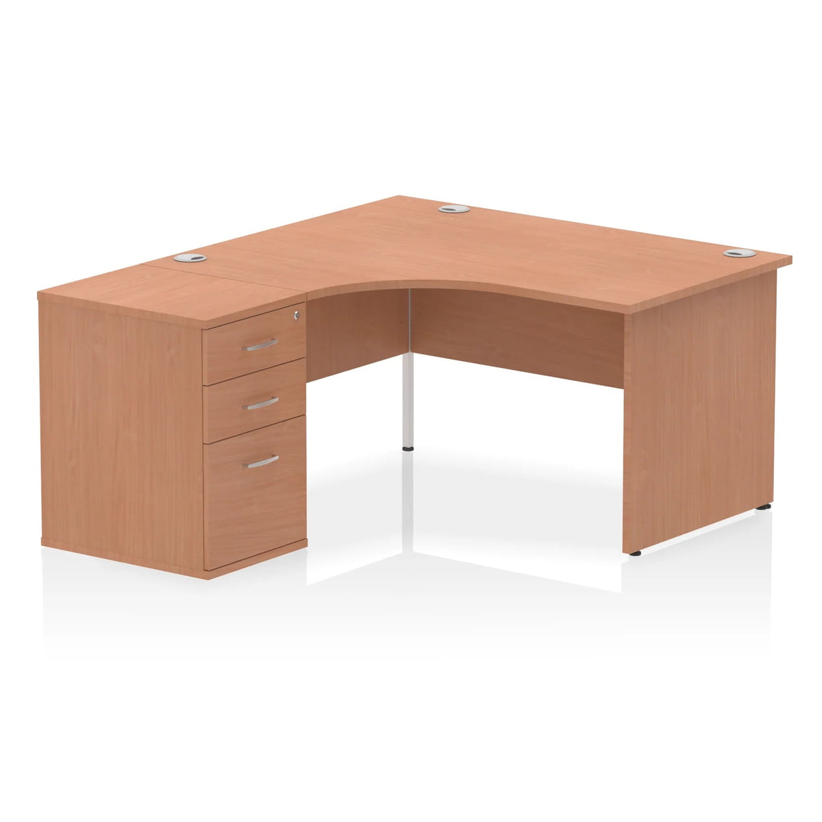 Impulse 1400mm Panel End Crescent Desk With Pedestal