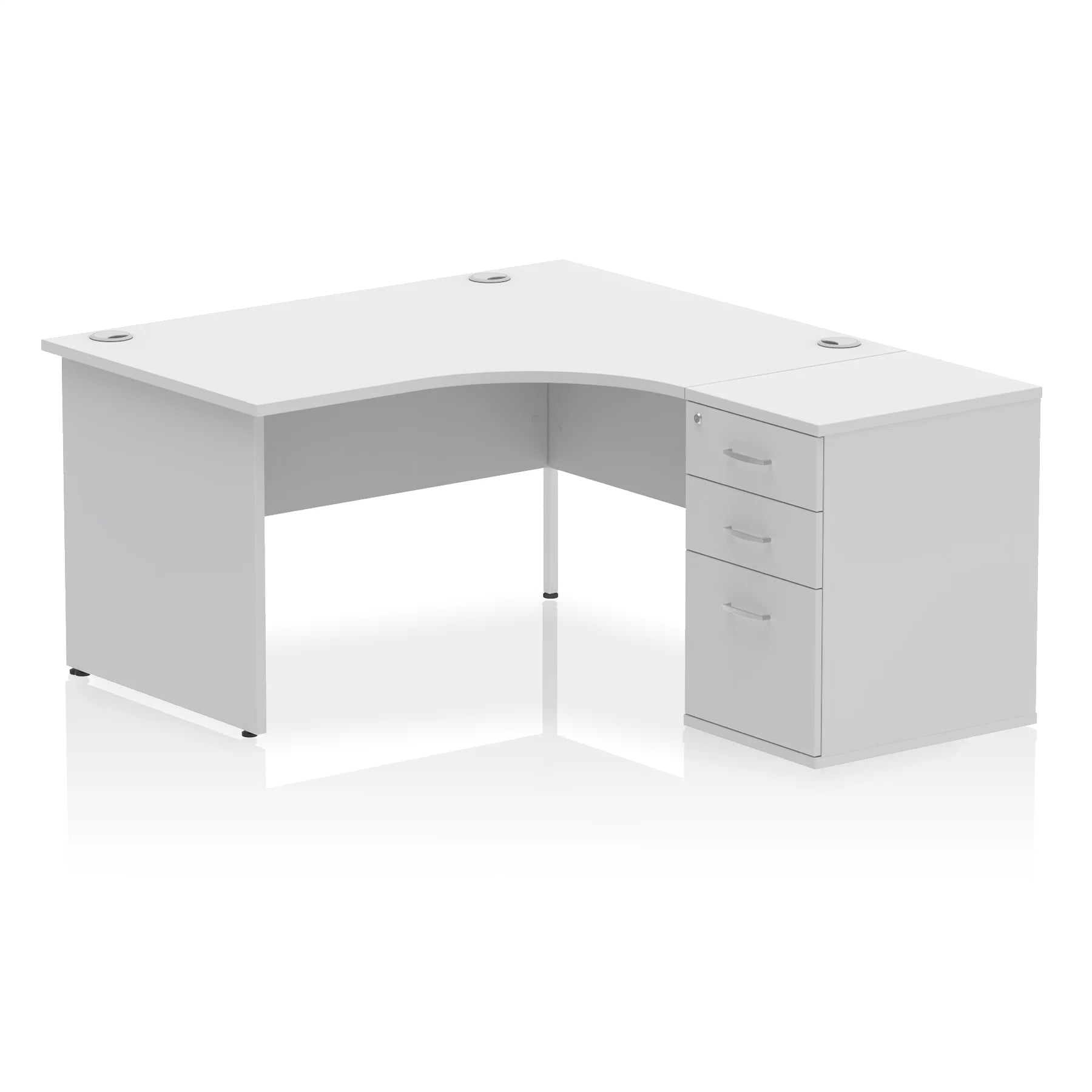 Impulse 1400mm Panel End Crescent Desk With Pedestal