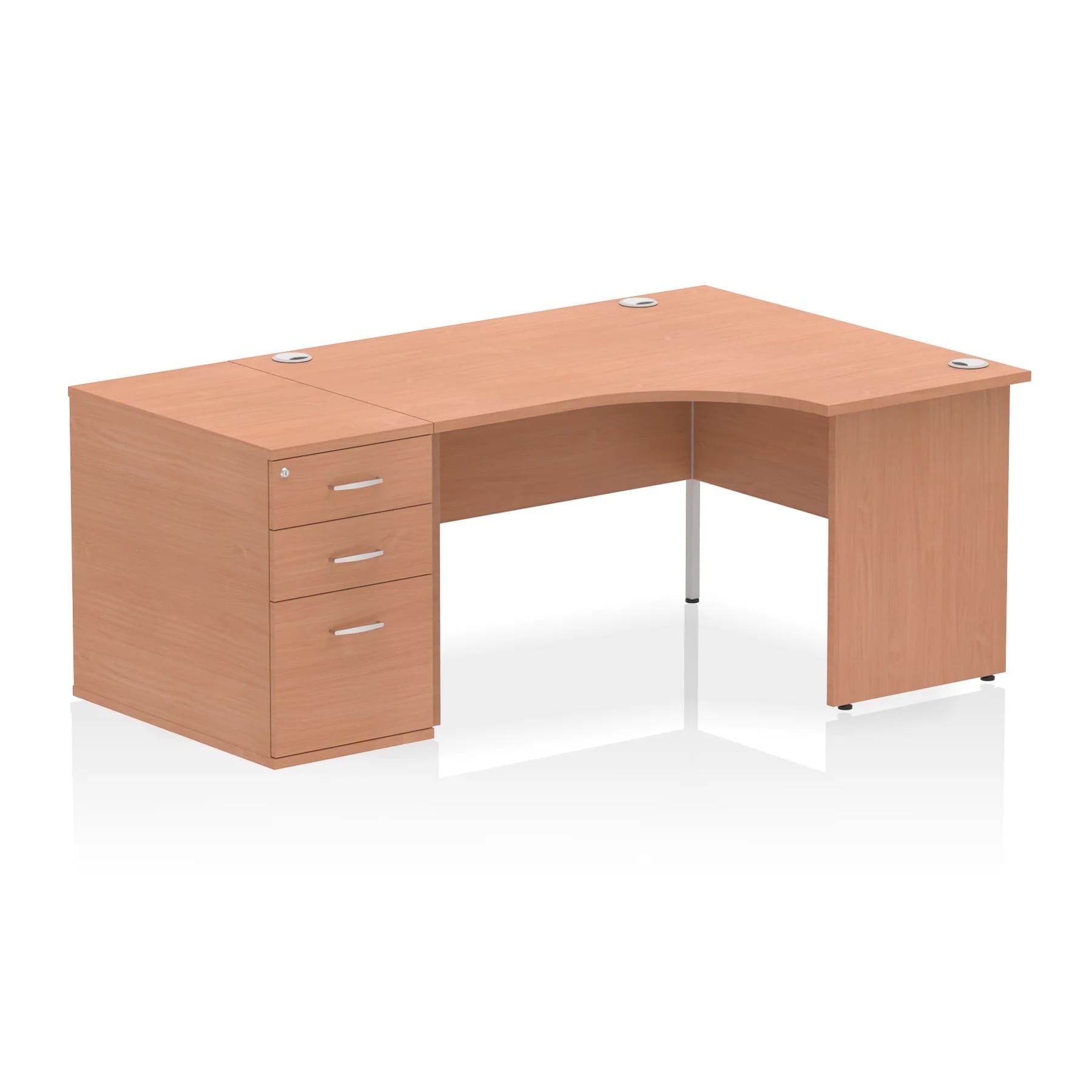 Impulse 1400mm Panel End Crescent Desk With Pedestal