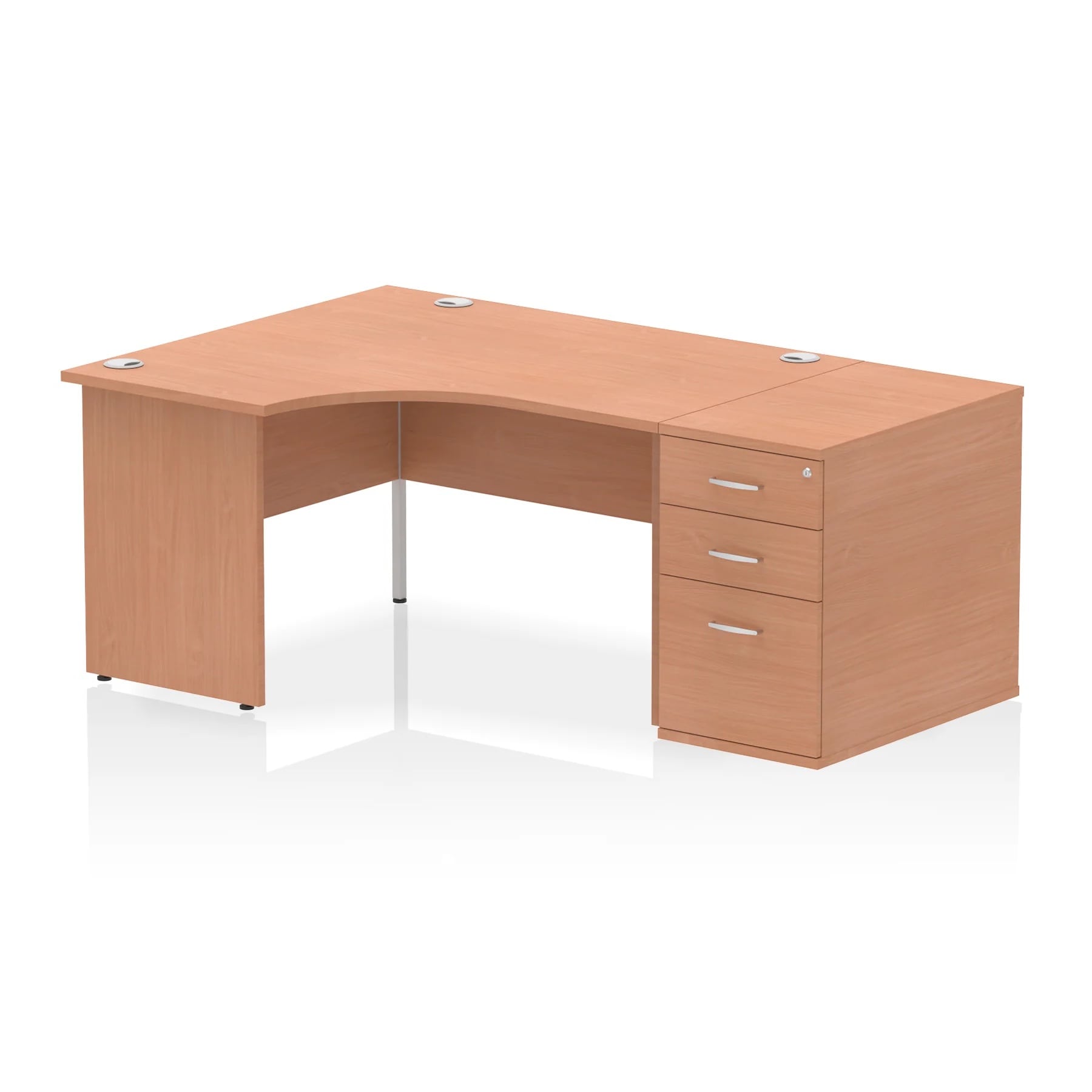 Impulse 1400mm Panel End Crescent Desk With Pedestal