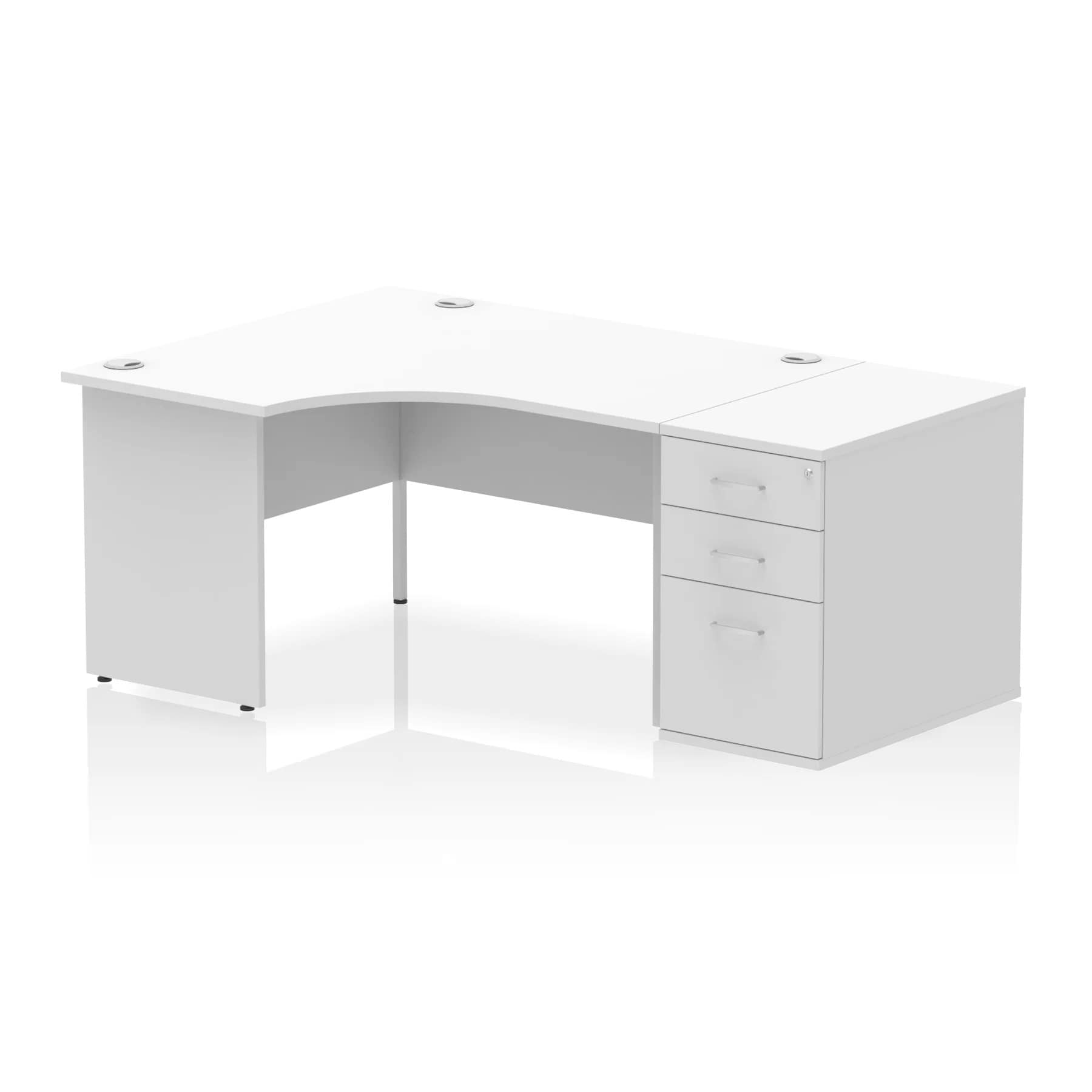 Impulse 1400mm Panel End Crescent Desk With Pedestal