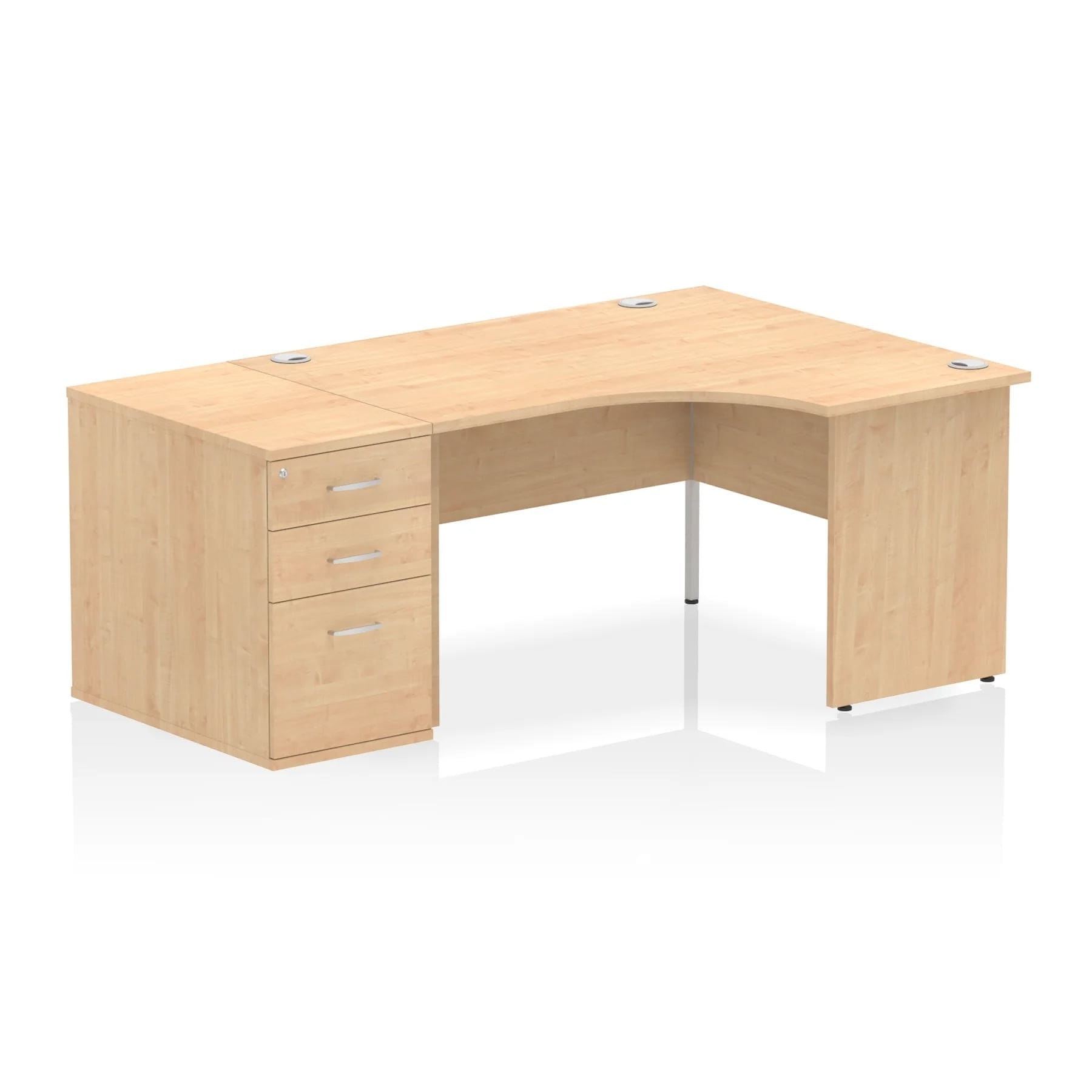 Impulse 1400mm Panel End Crescent Desk With Pedestal