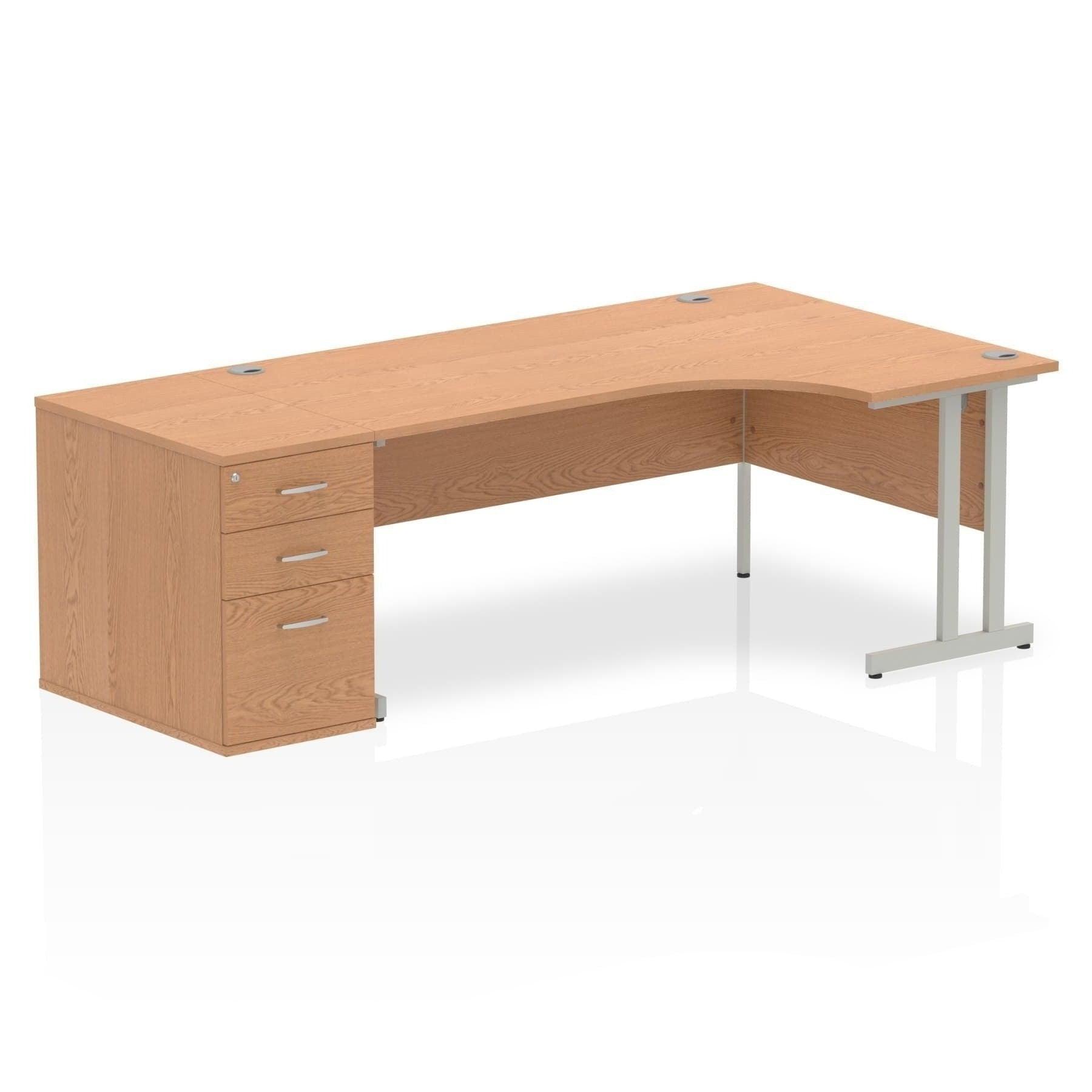 Impulse 1800mm Cantilever Left Crescent Desk Workstation