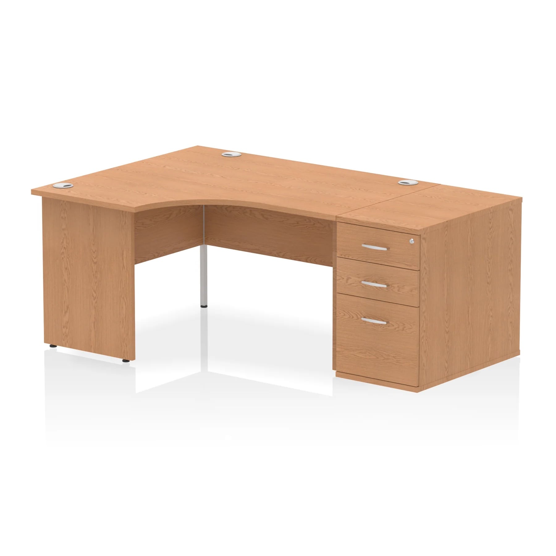 Impulse 1400mm Panel End Crescent Desk With Pedestal