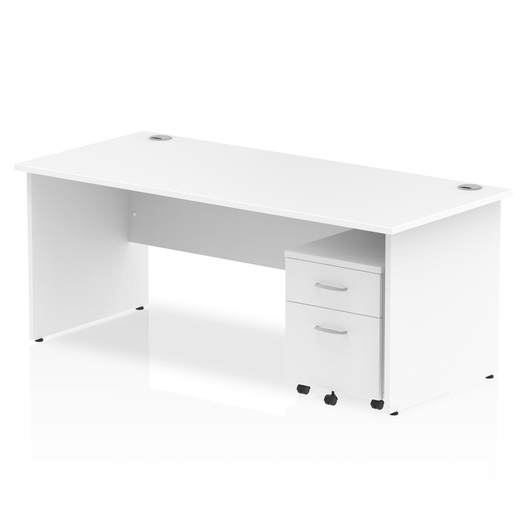 Impulse Panel End Straight Desk With Mobile Pedestal