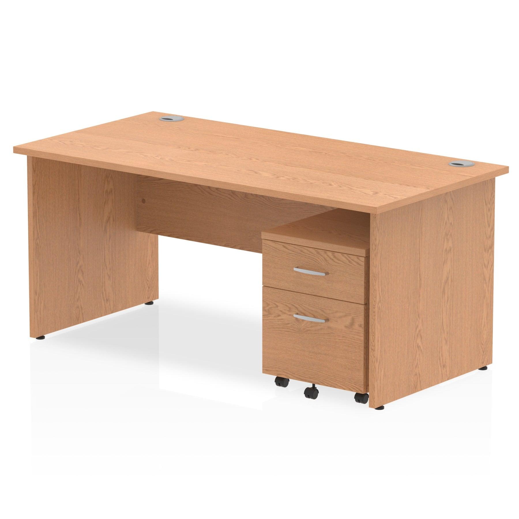 Impulse Panel End Straight Desk With Mobile Pedestal