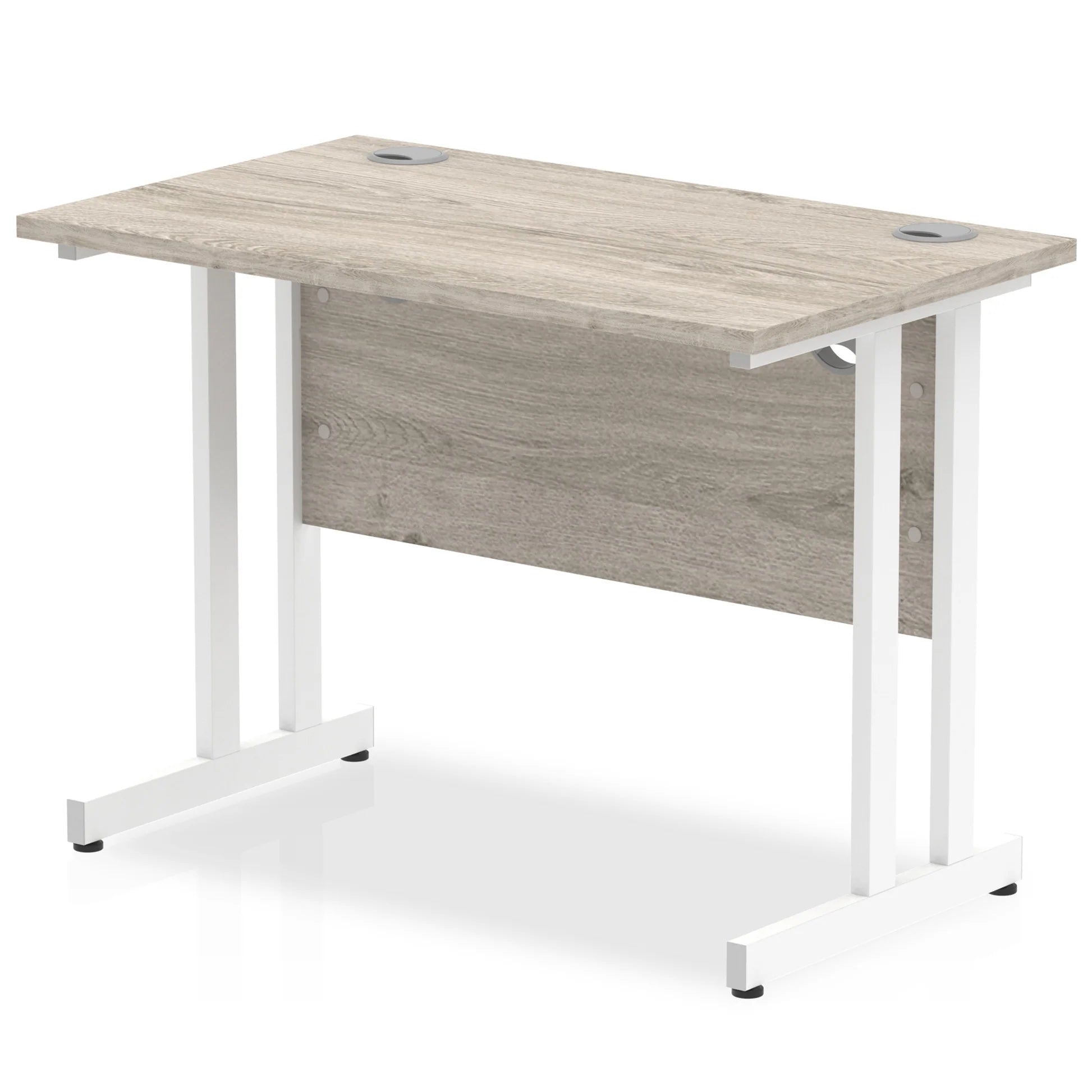 Impulse 1000mm Slimline Desk Cantilever White Leg