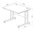 Impulse 1000mm Straight Desk Cantilever Leg