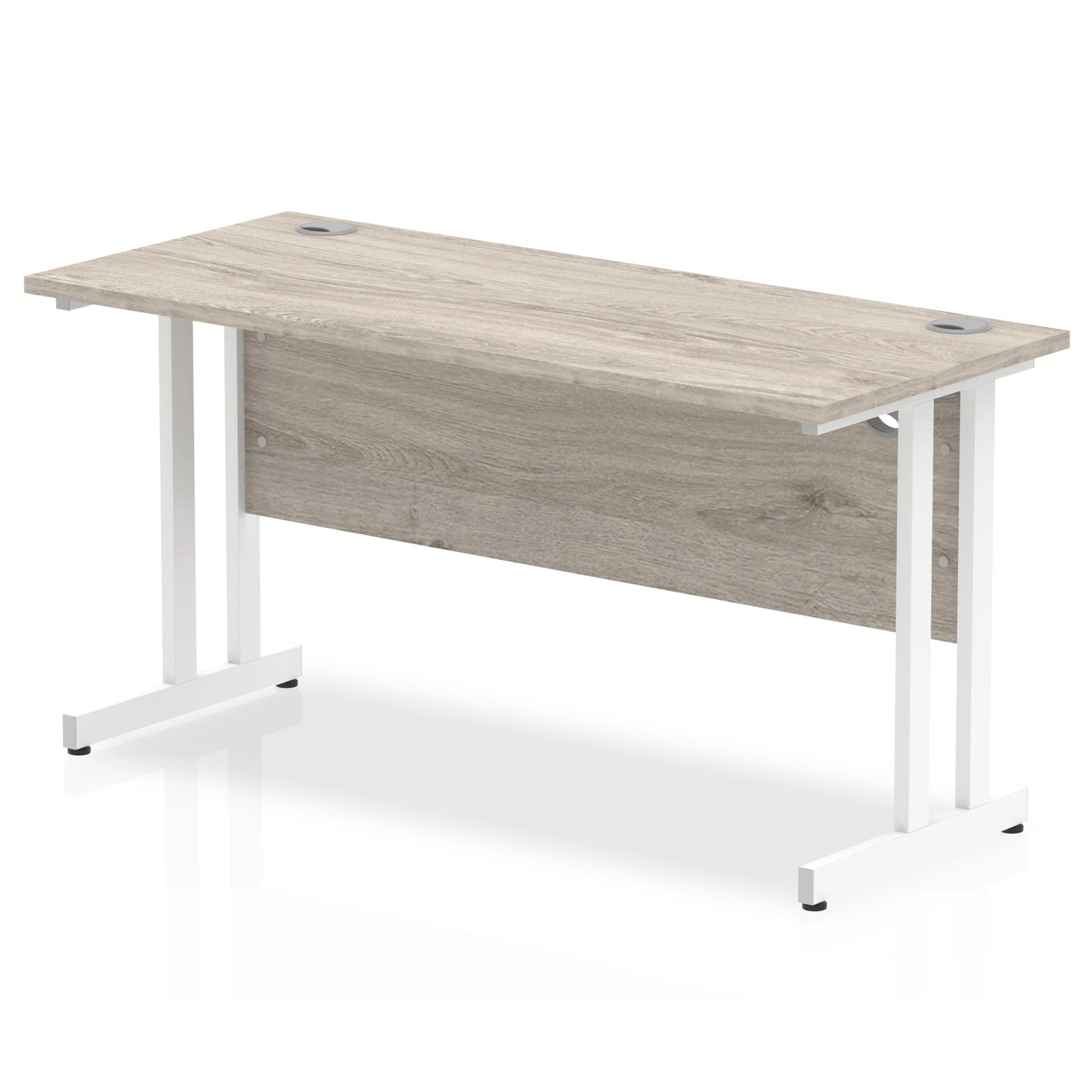 Impulse 1400mm Slimline Desk Cantilever White Leg