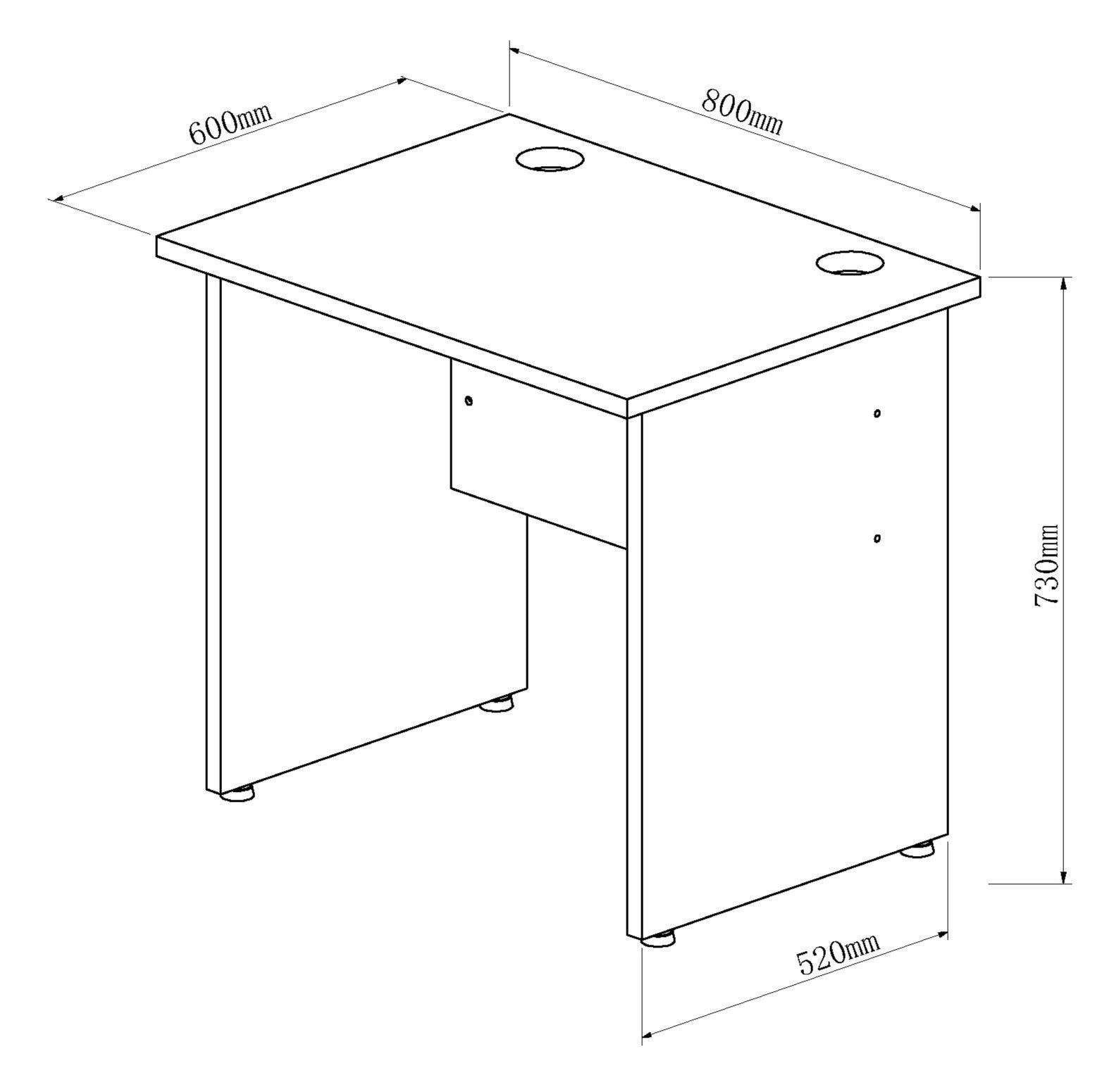 Impulse 800mm Slimline Desk Panel End Leg