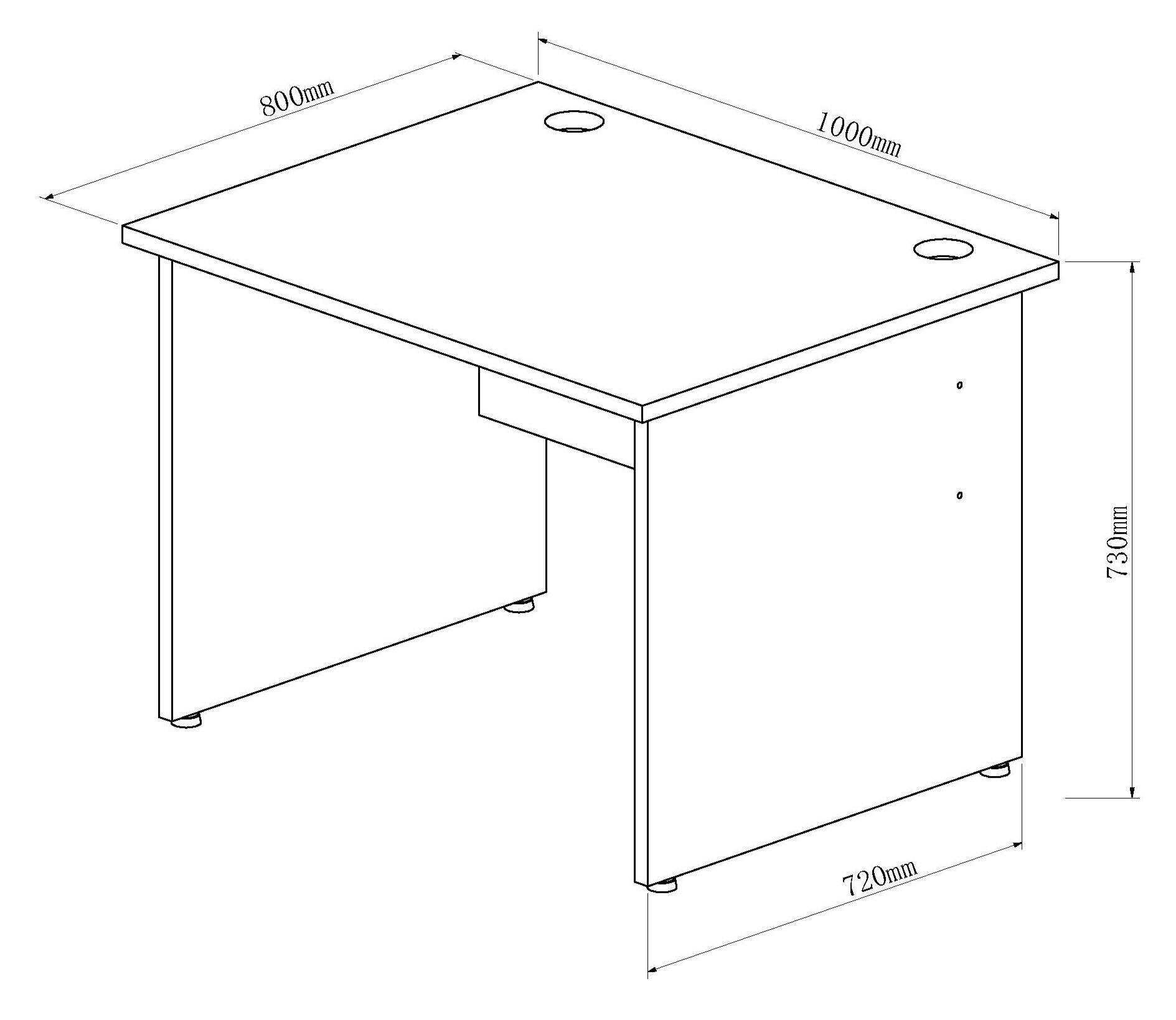 Impulse 1000mm Straight Desk Panel End Leg