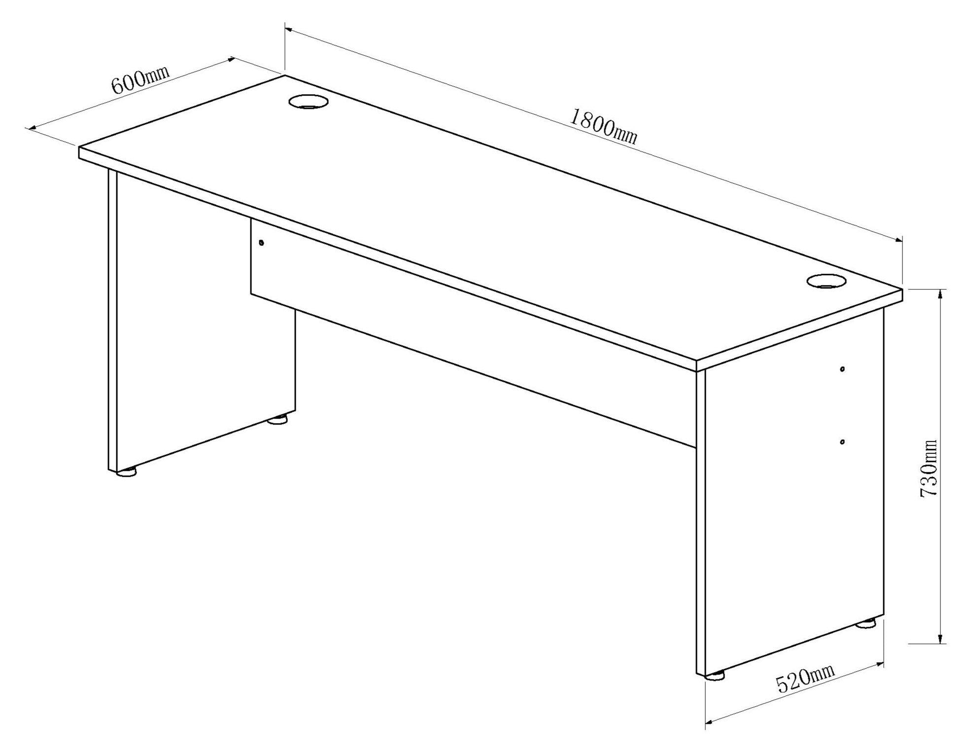 Impulse 1800mm Slimline Desk Panel End Leg