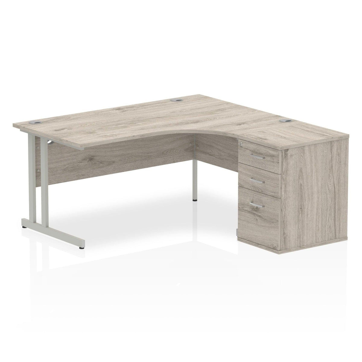 Impulse 1600mm Cantilever Right Hand Crescent Desk With Pedestal