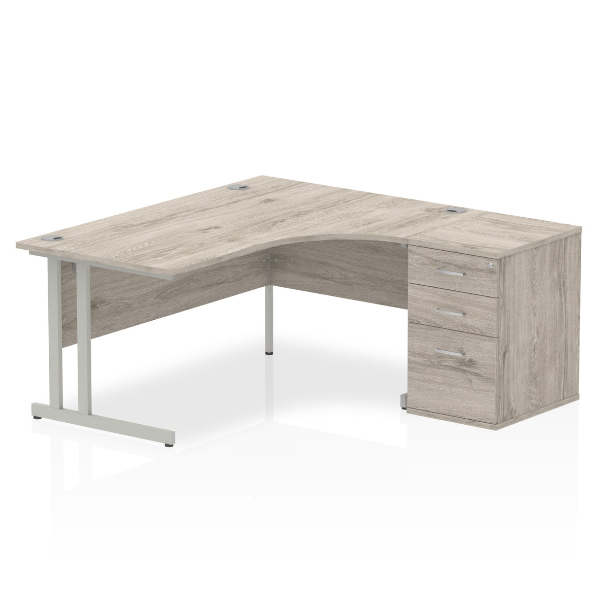Impulse 1600mm Cantilever Right Crescent Desk With Pedestal