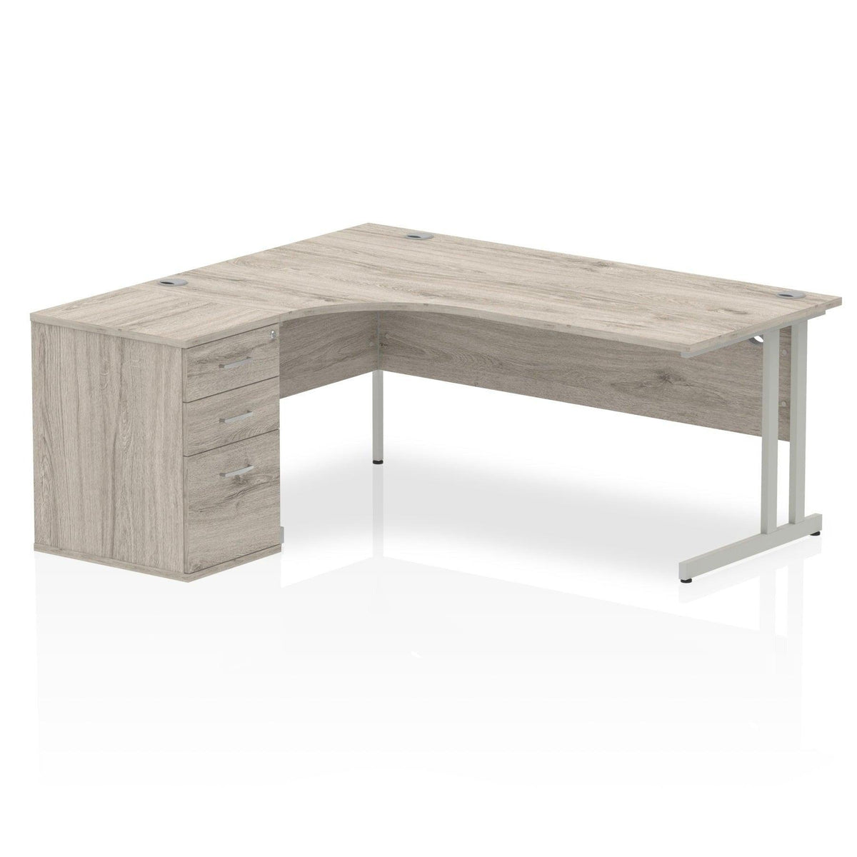 Impulse 1800mm Cantilever Right Crescent Desk With Pedestal