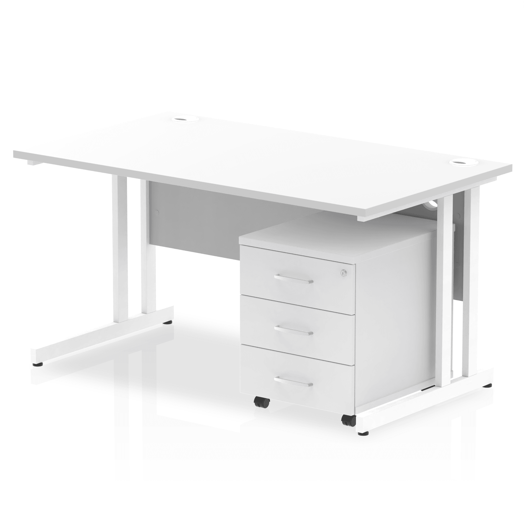 Impulse 1400mm Cantilever Straight Desk With Mobile Pedestal