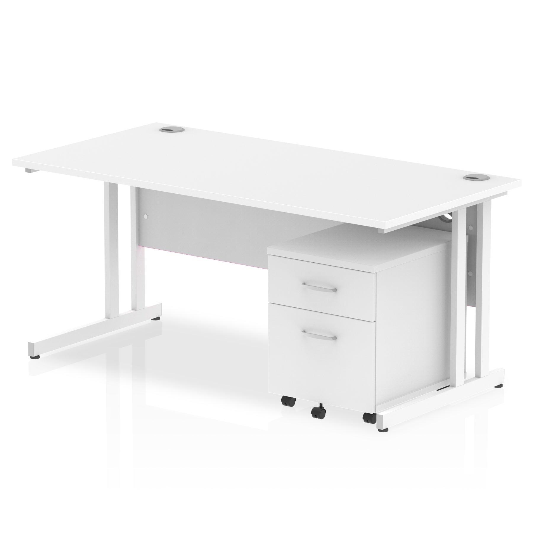 Impulse 1600mm Cantilever Straight Desk With Mobile Pedestal