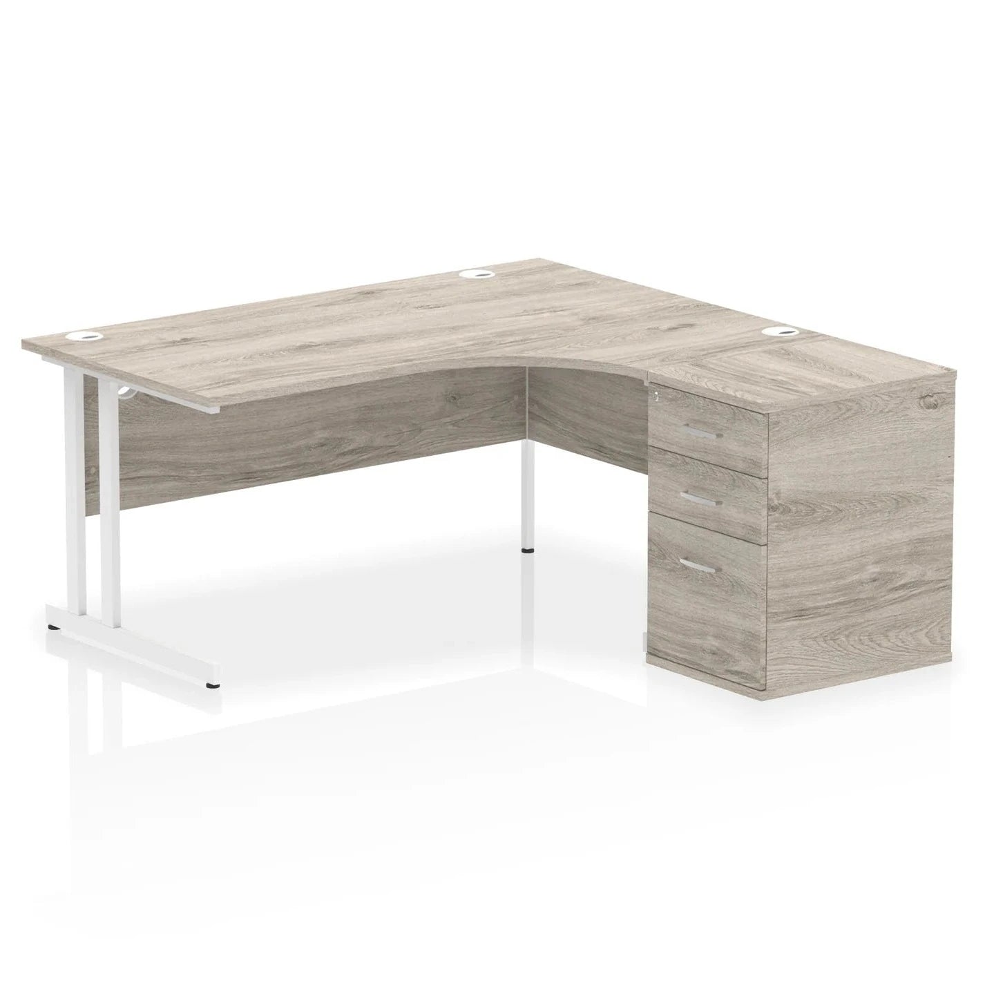 Impulse 1600mm Cantilever Left Crescent Desk Workstation