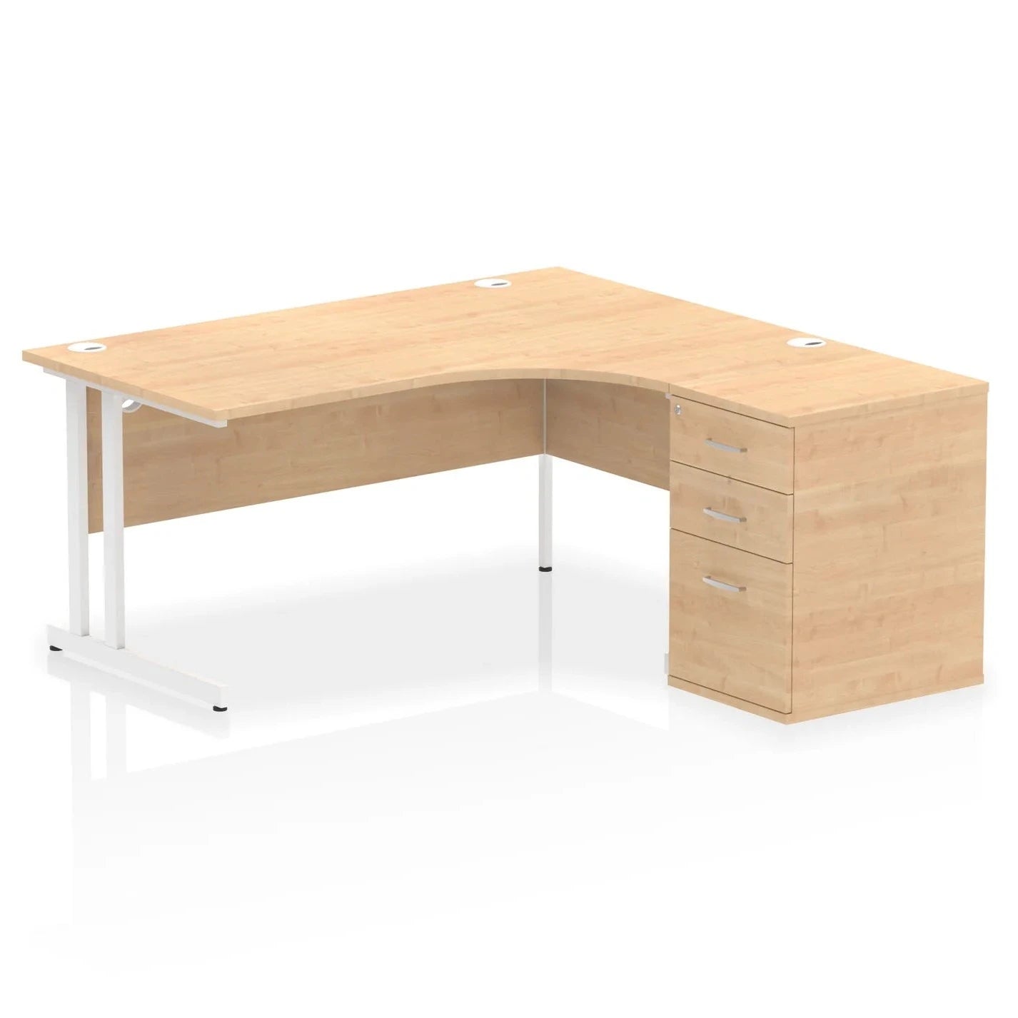 Impulse 1600mm Cantilever Left Crescent Desk Workstation