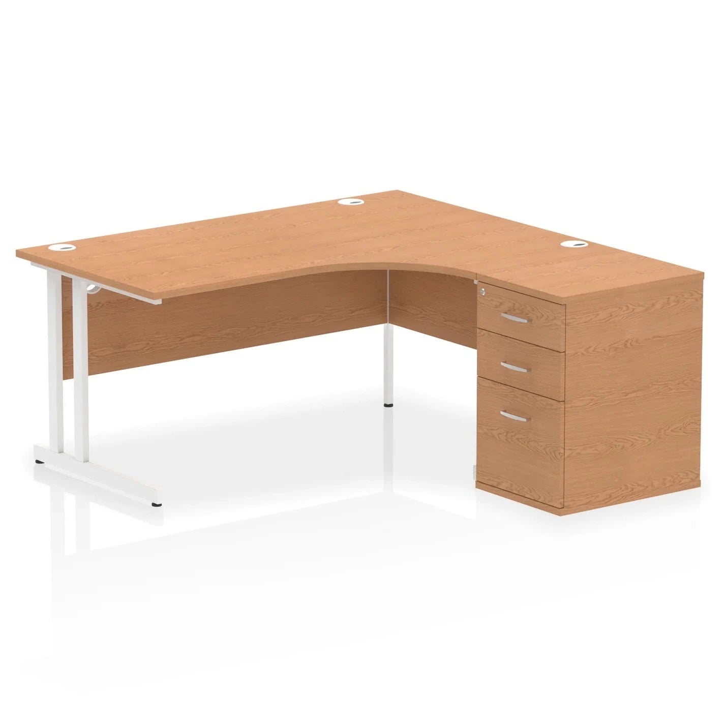 Impulse 1600mm Cantilever Left Crescent Desk Workstation