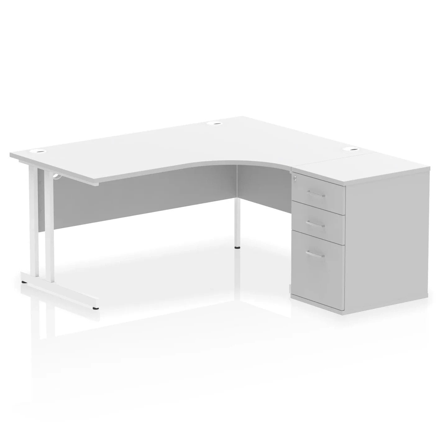 Impulse 1600mm Cantilever Left Crescent Desk Workstation