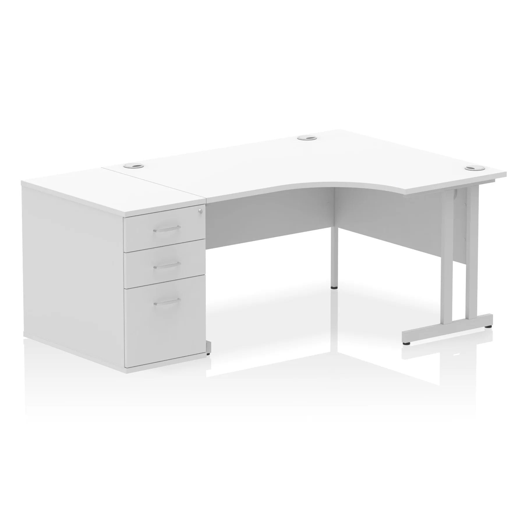 Impulse 1400mm Cantilever Right Crescent Desk With Pedestal