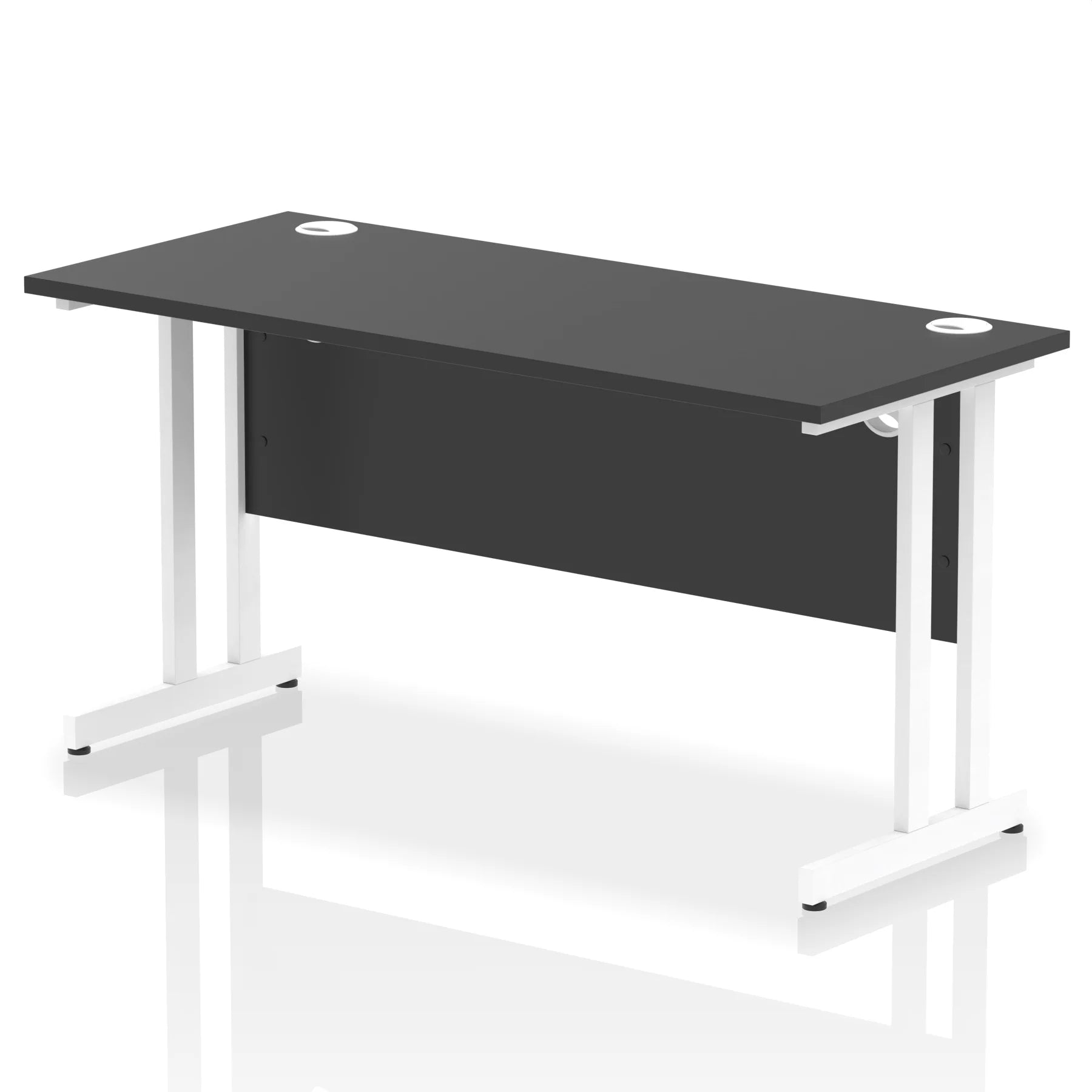 Impulse 1400mm Slimline Desk Cantilever White Leg