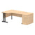 Impulse 1600mm Cantilever Left Crescent Desk Workstation