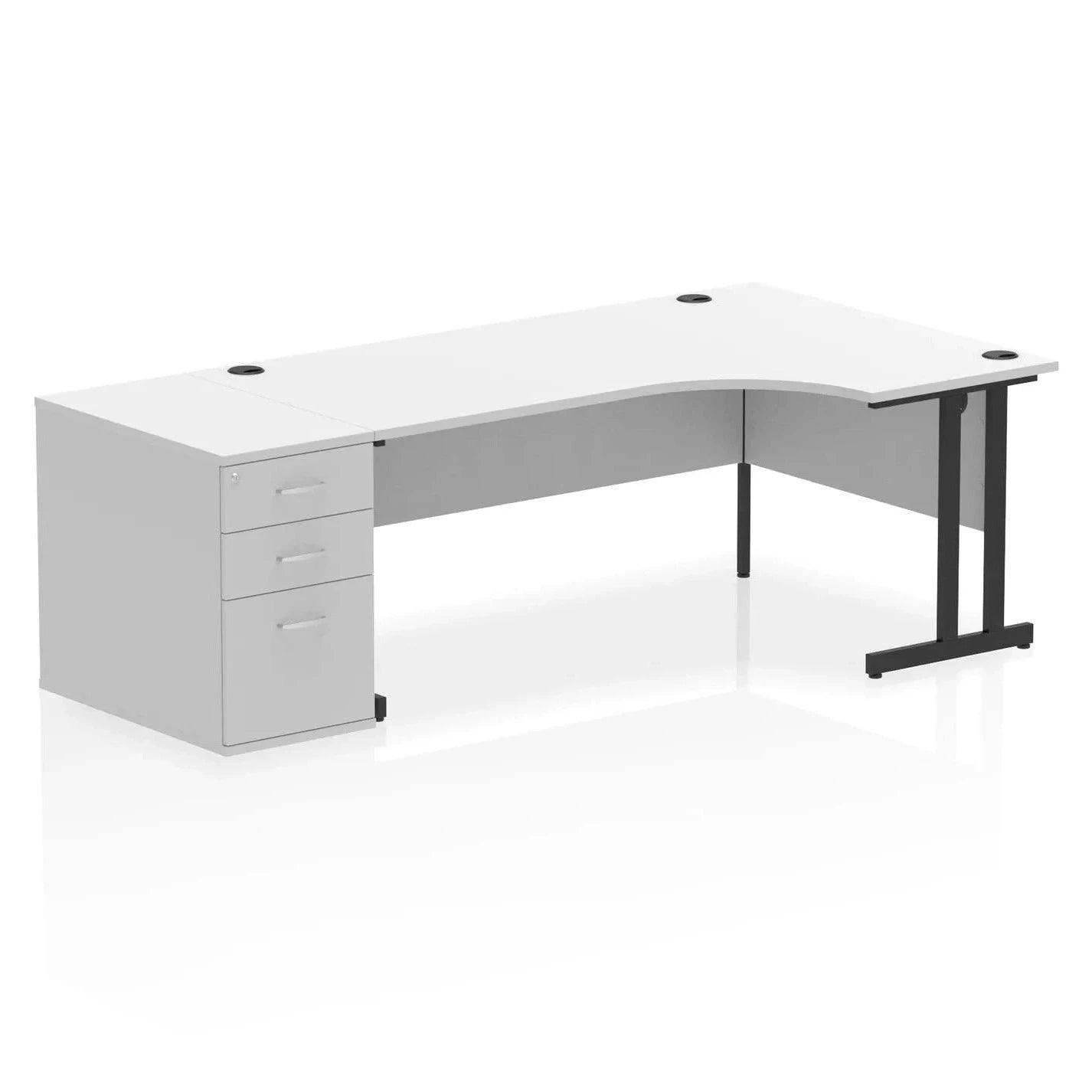 Impulse 1800mm Cantilever Left Crescent Desk Workstation