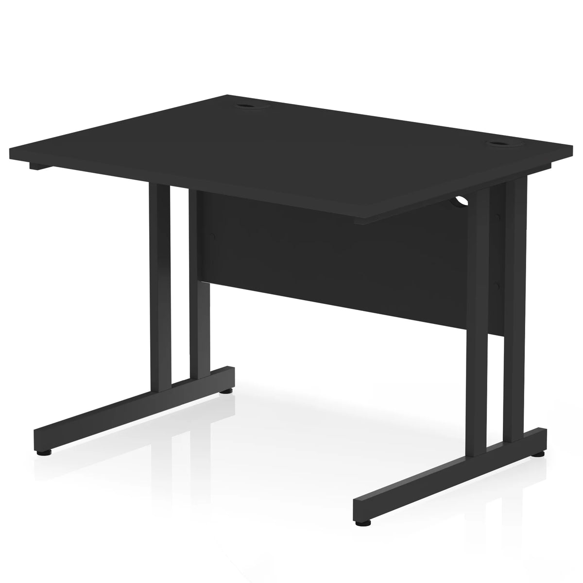 Impulse 1000mm Straight Desk Cantilever Black Leg