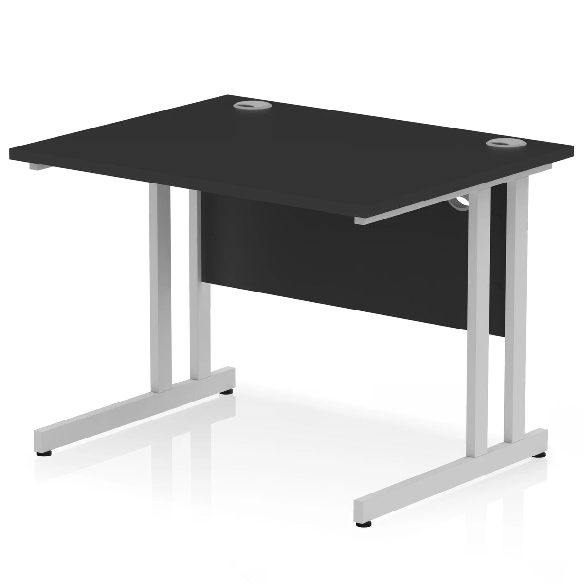 Impulse 1000mm Straight Desk Cantilever Silver Leg
