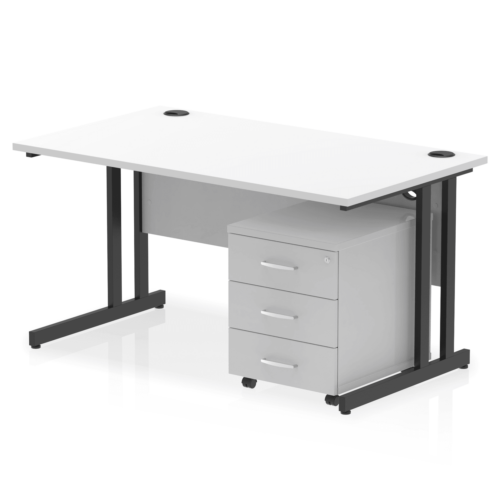 Impulse 1400mm Cantilever Straight Desk With Mobile Pedestal