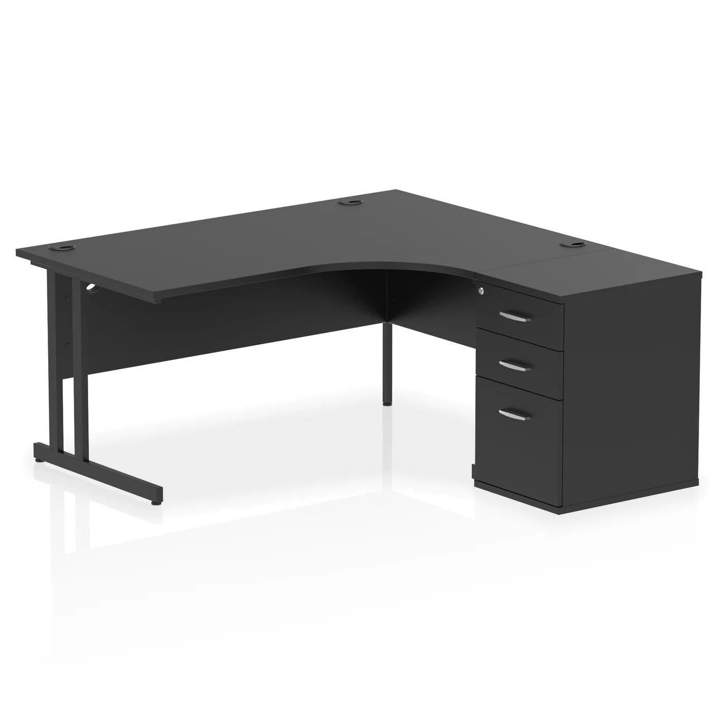 Impulse 1600mm Cantilever Right Hand Crescent Desk Workstation