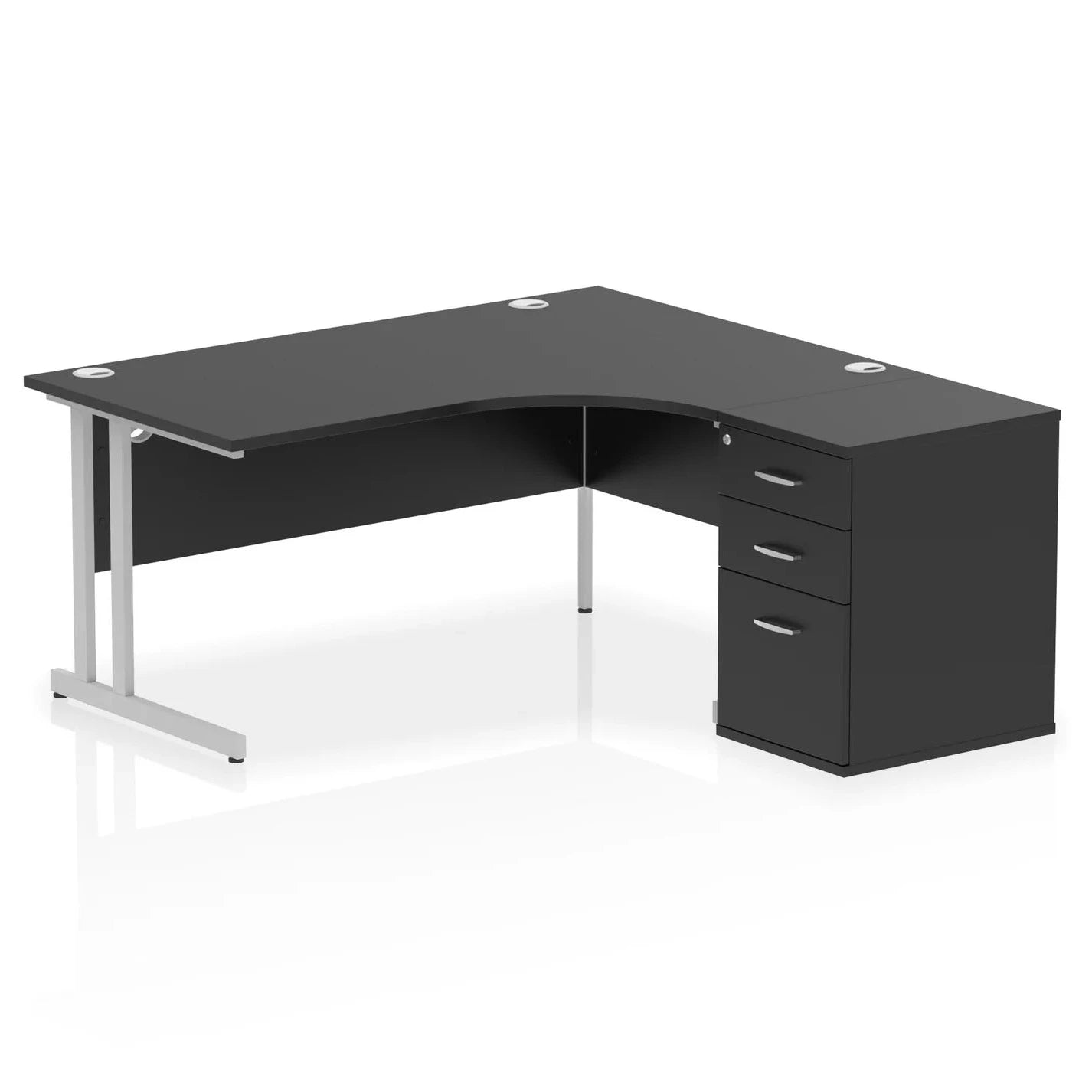 Impulse 1600mm Cantilever Left Crescent Desk Workstation