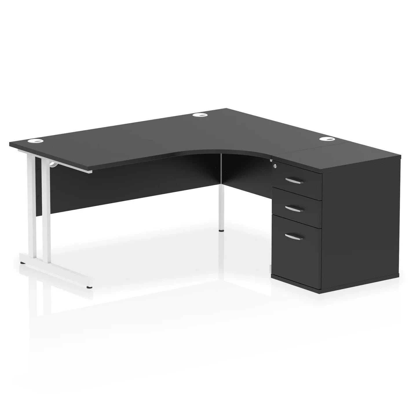 Impulse 1600mm Cantilever Left Crescent Desk Workstation