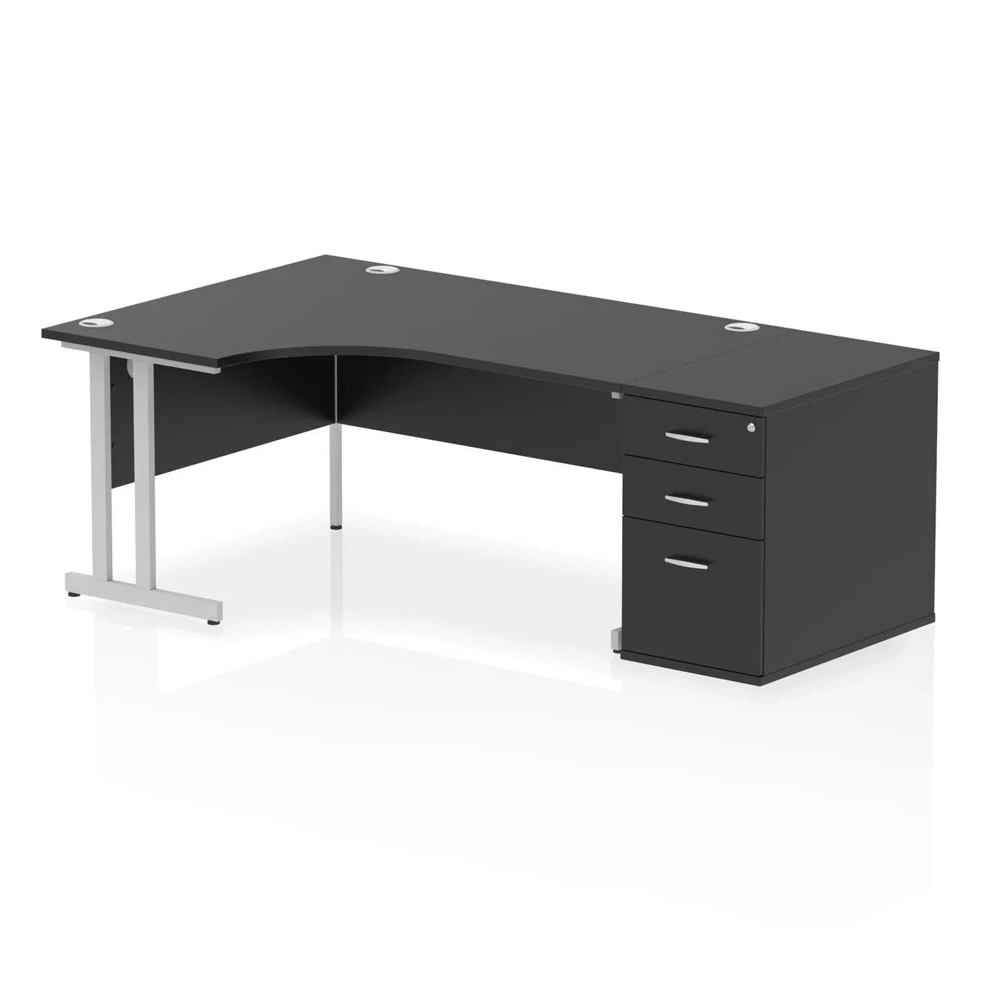 Impulse 1600mm Cantilever Right Hand Crescent Desk Workstation