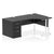 Impulse 1400mm Cantilever Right Crescent Desk With Pedestal