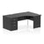 Impulse 1400mm Panel End Crescent Desk With Pedestal