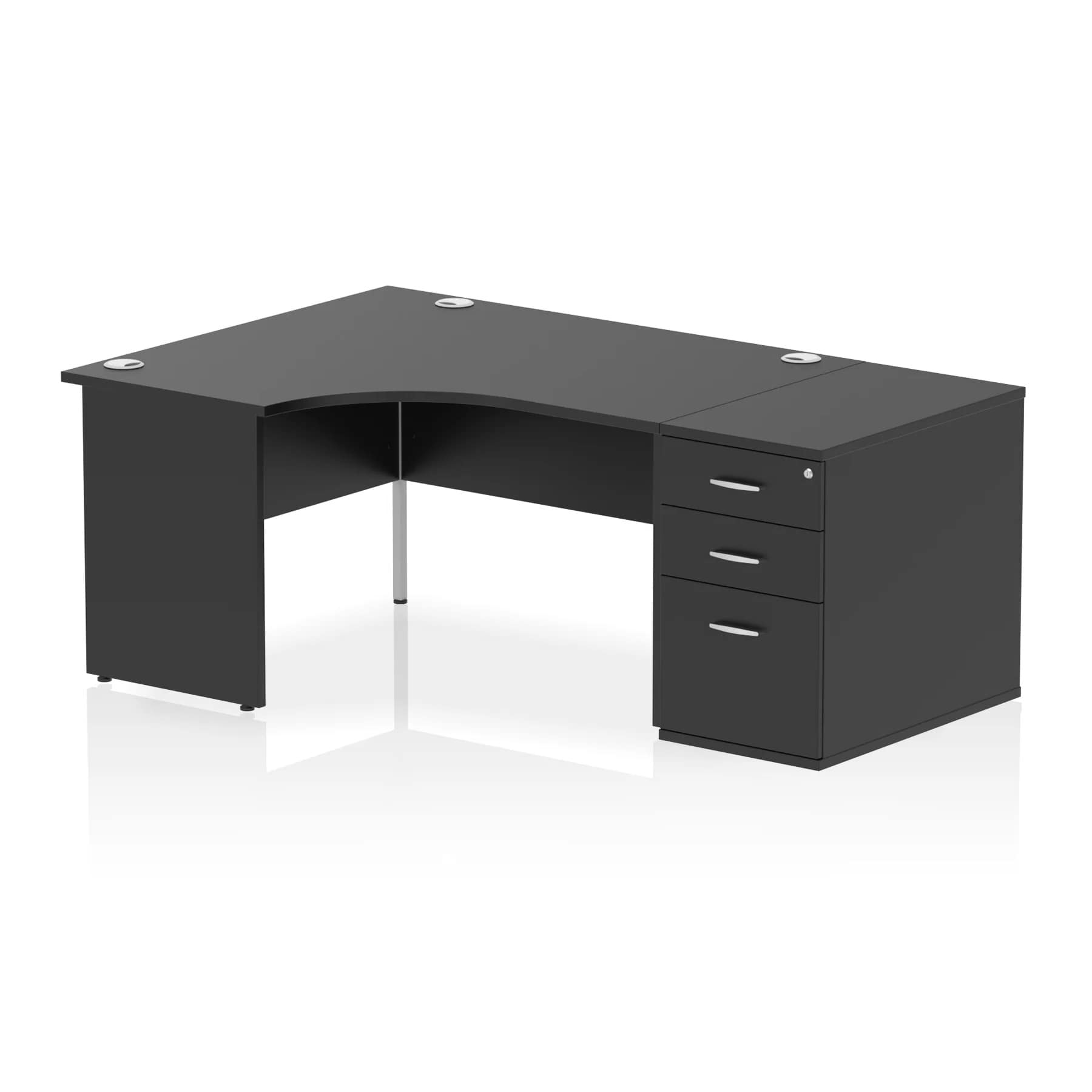 Impulse 1400mm Panel End Crescent Desk With Pedestal