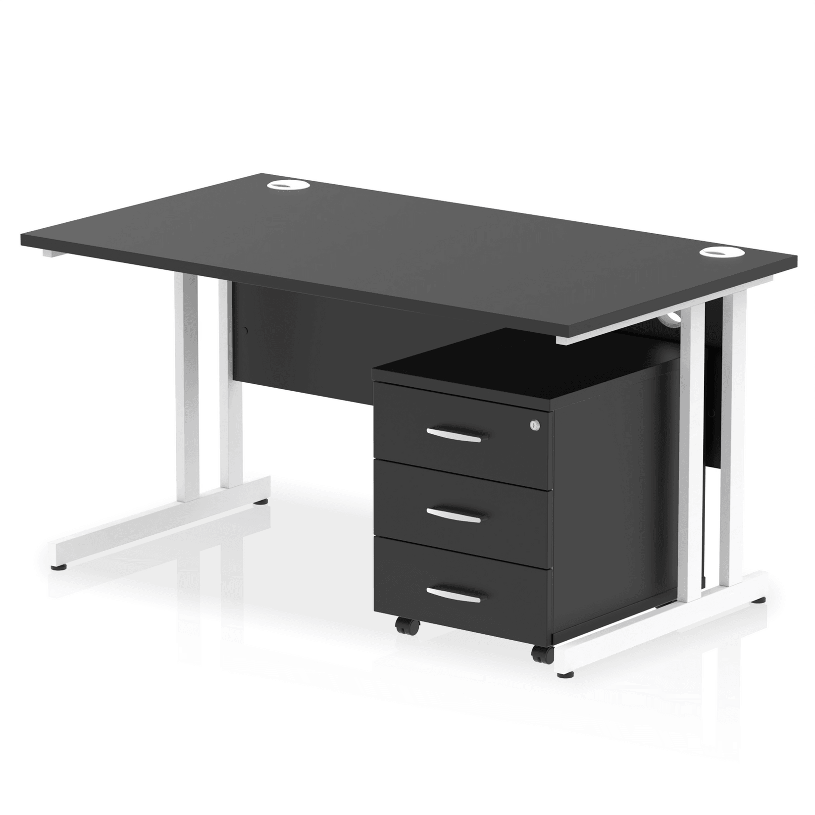 Impulse 1400mm Cantilever Straight Desk With Mobile Pedestal