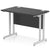 Impulse 1000mm Slimline Desk Cantilever Silver Leg