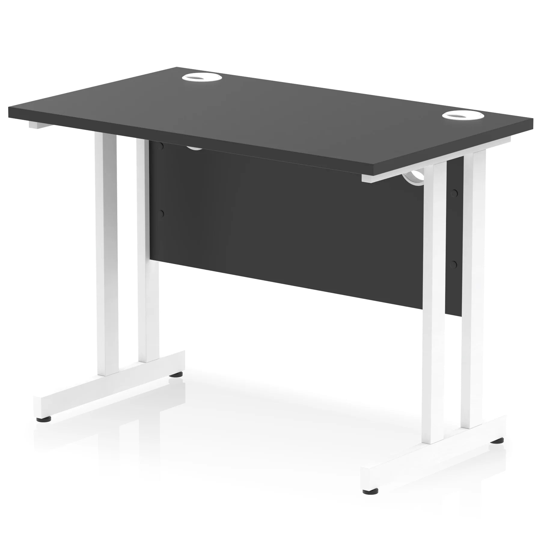 Impulse 1000mm Slimline Desk Cantilever White Leg