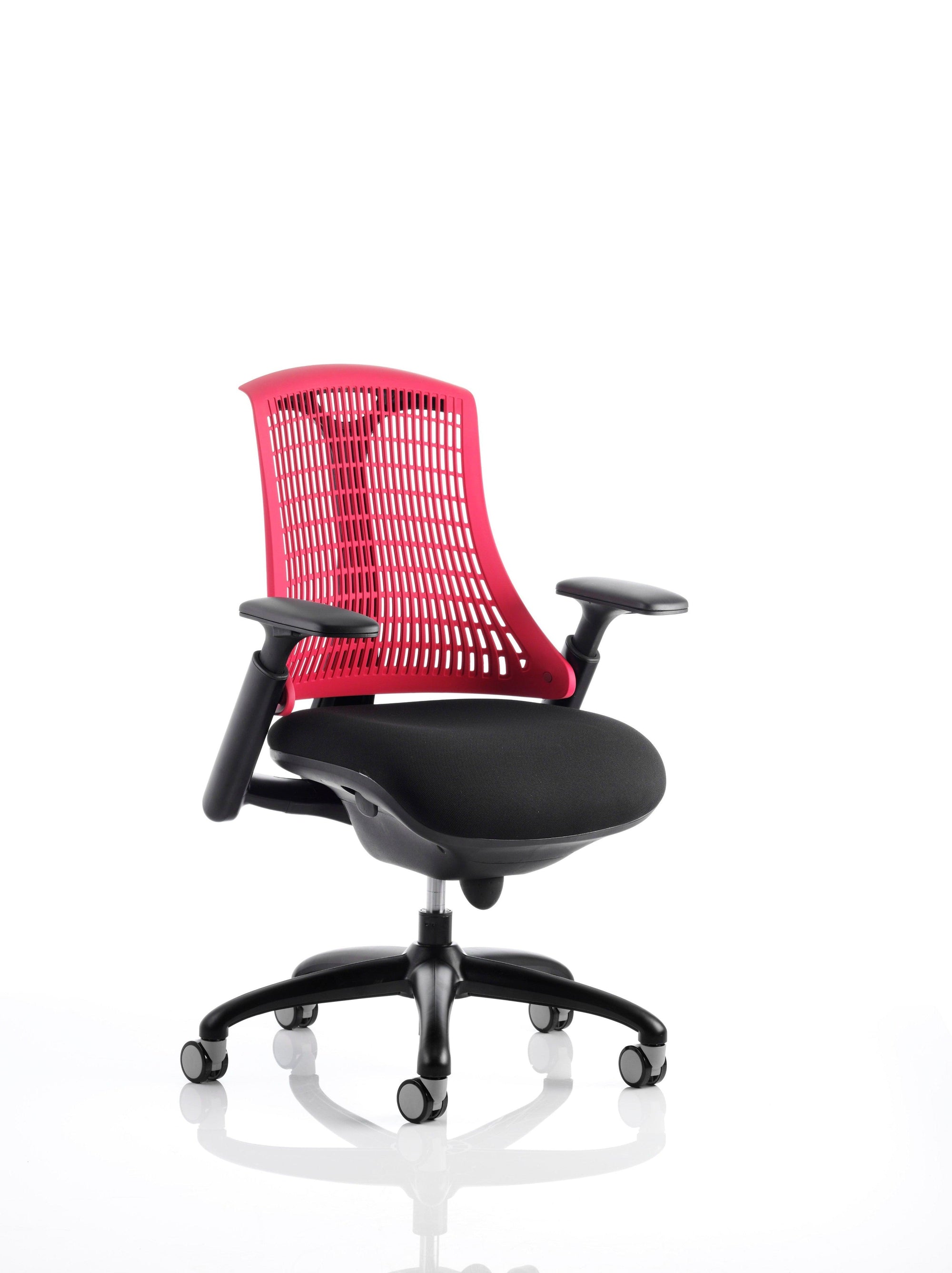 Flex Medium Back Black Frame Task Operator Office Chair with Arms