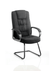 Moore Deluxe High Back Black Cantilever Visitor Chair with Arms